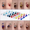 Anneaux de nombril 1PCS BOULLE CRISTAL BOUTON BOUTON BOUTONS ACIER INOXERD Zircon Piercing Piercly Piercing Mignon Navel Bar D240509