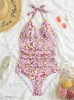 Swimwear féminin One Piece Femmes Halter Push Up 2024 Leopard Swimsuit Sexy Monokini Bodys Bodys Bathing Bathing Female Summer Beach Wear