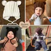 Chaps chapéus tricotado de inverno chapéu de bebê renda de desenho animado com orelhas chapéus de bebê de 1 a 3 anos 5 cores d240509