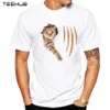 T-shirts masculins 2024 T-shirt des chats riants 3d Cat drôle T-shirts Hipster Short Slve Casual Animal Tops Y240509