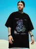 Summer Casual Loose Tshirt Kort ärm Mens Fashion Printing Stora 8xl Hip Hop -par bär halvärmad bomullstopp 240506