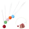 Ensembles de vaisselle 5pcs Cocktail Picks Colorful Glass Ball Fruit Fruit fouettant des bâtons