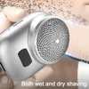 Rakknivar Blad Mens Pocket Mini Electric Shaver Washable and Rechargeble Trimmer Face Beard Waterproof Wet Hair Q240508