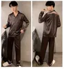 Mens Pajamas Set in Singlebreasted Long Sleeve Big Size Microfiber Pijama Male Home Clothes Winter Sleepwear For Sleeping 240428