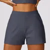 L8526 Kvinnor Yoga kläder höga midjeshorts träning korta byxor fitness bär flickor som kör elastiska vuxna byxor sportkläder tråd snabb torr