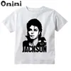 T-shirts Boy / Girl Michael Jackson Rock Star Bad Design T-shirt Musique Childrens Blanc Short Top Childrens Rock T-shirt OO5145L240509