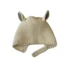 Kaps hattar 0-2 år baby hatt höst och vinteröron kanin stickad barnhatt hatt baby hatt söt ull hatt baby tillbehör nyfödd D240509