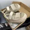 Дизайнер Ugggg Sandals Женские тапочки платформы сандаловый пляж eva скользит папа золотой сияние мулы Водонепроницаемый комфорт розовый