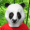 Masques de fête mignonnes Giant Panda Head Set Animal Mask Makup Ball Fun Latex Halloween Performance Props LED Full Face Q240508