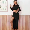 Casual Dresses Designer Dress New Women's Hot Girl Long Sleeve Split Two Piece Set Plus Size Dresses