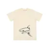 Palm Pa 24SS Lettre d'été Sketch Sketch Broke Comeded Shark T-shirt Boyfriend Gift Loose Loose Hip Hop Unisexe Lovers à manches courtes Style Tees Angels 2225 IWLS