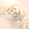 Studörhängen 925 Sterling Silver Wreath Pearl For Women Luxury Jewelry Friends Presenttillbehör Saker med