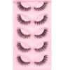 Falsche Wimpern Katzen -Wimpern 3d Nerz Wimpern natürliche lange volle Streifen -Wimpern transparent kurze Nerz Wimpern Manga falsche Wimpern D240508