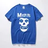 Herren-T-Shirts 2024 Mode Neue Herren Hip-Hop Punk-Schädel Misfits Marke Cotton Kurz-Slve T-Shirt Cooles Design Männlicher Sommer Basic Tops T240506