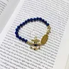 Brand Westwood Blue Gold Stone Beads Ship Anchor Earth Planet Bracelet Instagram Star Style haut de gamme