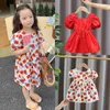 Robes de fille d'été de style coréen bébé enfants enfants mode décontracté mignon imprime fraîche couche mince couvre à manches à manches