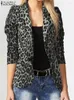 Abiti da donna 2024 outwear overgons outwear Women Ol Blazer Fashion Ladies Office Spring Summer Leopard Lapel Coats