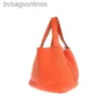 Высококачественные усовершенствованные hremms кожаные сумки дизайнерские женские сумки новая апельсина Picotinlock22 Женская ручная корзина Сумка для корзины сумки для корзины