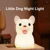Nattlampor bordsskiva berör sänglampor söta hund dekorativa klappaktiverad plantskola laddningsbar atmosfär ljus för nattduksbord