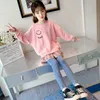 T-shirty 2023 Autumn Girls Long T-Shirt Dress Baby Bottom Casual Młodzież Dzieci Princess Plaid Fake Dwuczęściowy uśmiech 7 8 9 10 11 12 lat Oldl240509