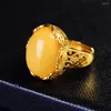 Cluster anneaux wosikate vintage de style ethnique de style ethnique en cire d'abeille pour les femmes avec des bijoux de mode à plaque or d'or naturel