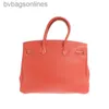 High Quality Advanced Hremms Leather Bags Designer Women Bag New Color Block Silver Buckle Birkkis 35 Womens Handbag Bag