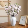 Decoratieve bloemen roze kunstmatige perzik bloesem branch bruiloft bruiloft bloemen arrangement accessoires kersthuis woonkamer decor feest rekwisieten