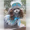 犬のアパレルペットコスチュームドッグコスプレハロウィーンメイクアップウェディングタキシード衣装クリスマスキャットマントマックハットセット小さなミディアム