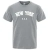 Men's T-Shirts U.S.A New York USA City Strt Printed For Men Loose Oversized T Shirt Fashion Breathab Short Seve Cotton Clothing H240508