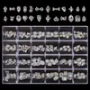 24Gird Alloy Rhinestone Nail Art Charm Flatbotton Crystal Metal Jewelry Diamond Manicure Decor Luxury Hollow Drop Accessor 240509