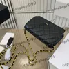 Designer Lambskin Trendy Chains Woc Wallet Crossbody Bags Black Diamond Lattice Quilted Shoulder Bag Card Holder Multi Pochette Zipper Purse 19x12cm