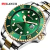 Green Water Ghost Submariner Sport Kalendarz wielbłodnia Zegarek ze stali nierdzewnej Top marka luksusowe wodoodporne zegarki dla mężczyzn 252S
