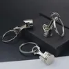 Silberfarbe Motorkolbenstil Keychain Key Ring Kreatives Metallmodell Schlüsselrey Keyfob Anhänger Dekor Accessoires 240506
