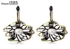 DreamCarnival 1989 Lotus Flower Earrings Hollow Created Pearl CZ Black Gold Color Hip Hop Pendientes Tipo Gota Parties Jewelries 24700763
