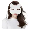 Masques 20 pcs mascarade masque vide à main dessin sur le visage de chat halloween masques femmes fournit du papier blanc bricolage