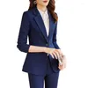 Women's Two Piece Pants 2024 Formal Wear Female Suit Fashion Temperament Office Autumn And Winter Work Ol El Front Stage Clothes