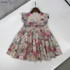 Klassiker Baby Rock Sommer Prinzessin Kleid Größe 90-140 cm Kinder Designer Kleidung Blumenmuster Druck Mädchen Partydress 24APRIL