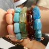 Link braccialetti ujbox all'ingrosso personalizzato 5 colori perline rettangolari acriliche per donne uomini regolabili per i gioielli Regali
