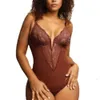 Corset Cross Border European en American Lace uitgehold jumpsuit, sexy bodysuit, dames taille aanscherpende billen tillen, plus size shapi