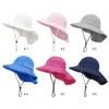 Caps Hüte Frühlings- und Sommerbaby Hut Strand Sonnenschutzhals Hals Childrens Eimer Hut Girl Verstellbarer Kinderhut Babyzubehör 6m-6y D240509