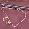 10st, 2021 Ny guldfärg Crystal Zircon Armband 2mm Cz Tennis Chain Heart Charm Bangle for Lover Women Fashion Pare Smycken
