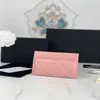 10a de qualité Femme Big Check Carte Solder en cuir réel portefeuille caviar Black Mandted Coin Purse Dame Credit Card Holder Luxury Designer PAS TNNS