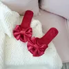 Slippers Summer Bridesmaid Red Big Bow Femmes intérieures