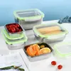 Lunch Boxes Bags Lunch Box Food Grade 304 Stainless Steel Sealed Leak Proof Fresh Lunch Box Fruit Bento Box Square Sealed Cartridge with Cover