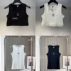 Bijgesneden top t shirts dames brei tanktop designer borduurvest mouwloze ademende gebreide pullover dames sport tops de db