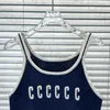 Stickereibrief Strick Camisole Frauen Neue Mode schlanke Dünn Tanktops Sommer sexy Westen Crop Tops