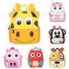 Sac à dos 3d dessin animé animal enfants sac à dos mignon ours singe vache enfants sacs scolaires sac à maternelle garçons filles girls scolaires mini sac à dos