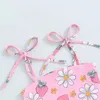 One-Pieces Bandage Girls Infant Swimsuit 2024 Floral Print Baby Girls 1Piece Swimwear Beach Wear Monokini H240508