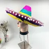 Bérets extérieurs de style mexicain chapeaux de paille colorés bords offres toutes les saisons hommes femmes décor larges ruines enfants activités de couleur aléatoire