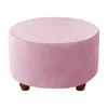 Stoelbedekkingen fluweel rond Ottoman vouwopslag opslag stoel meubels beschermer stretch voetsteun voet woonkamer slipcover